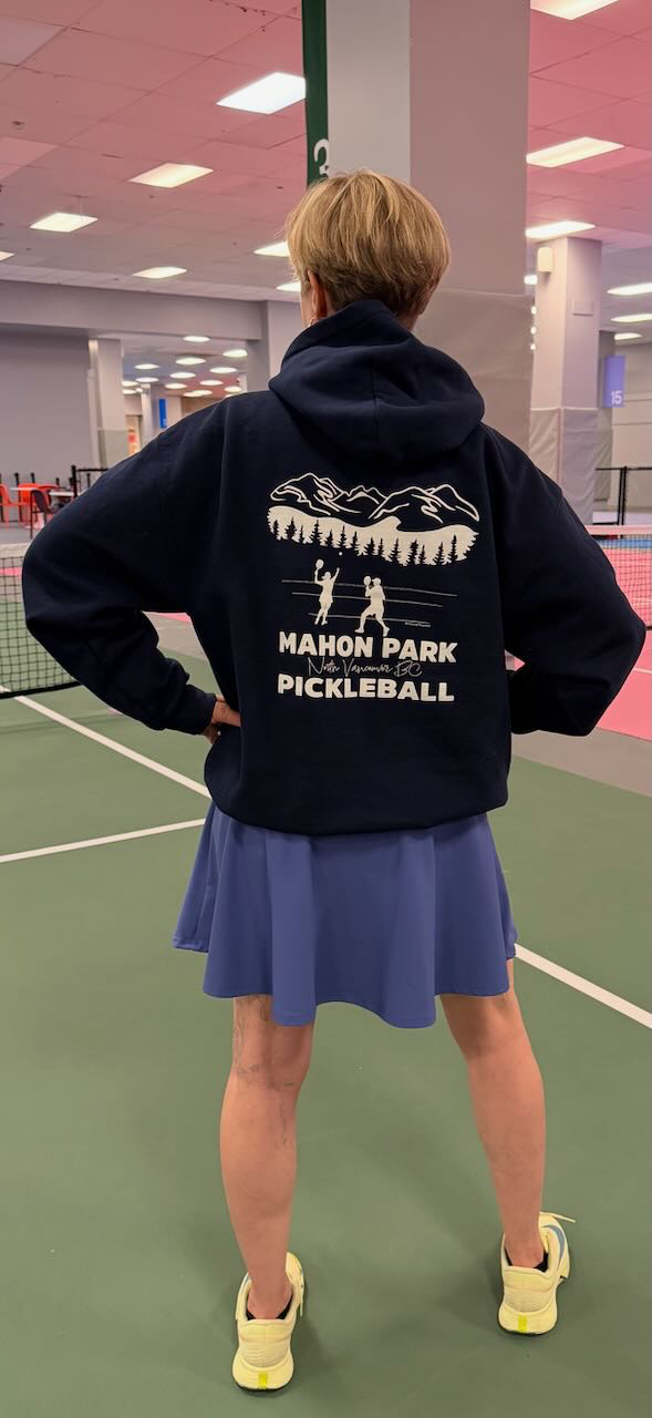 Joanne modelling a unisex size large hoodie